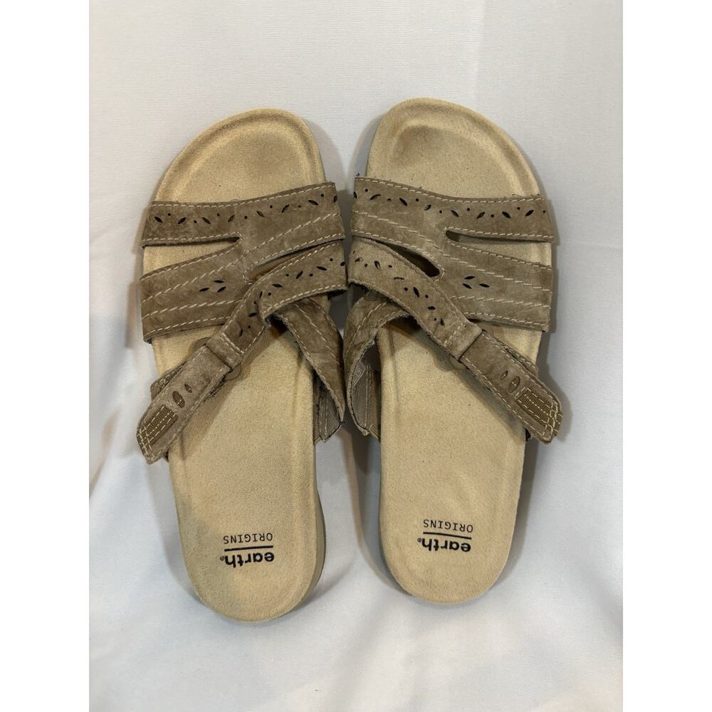Earth Origins Suede Slide Sandals Savoy Shantel Sedona Brown 8 Comfort Hiking